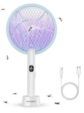 Brand New Electric Fly Swatter Racket Mosquito Bug Zapper 4100V Rechargable